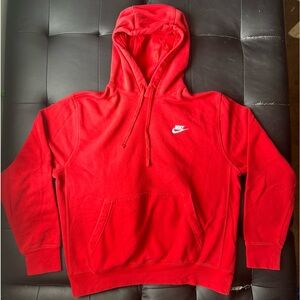 Nike Club Fleece Hoodie- University Red, Size M